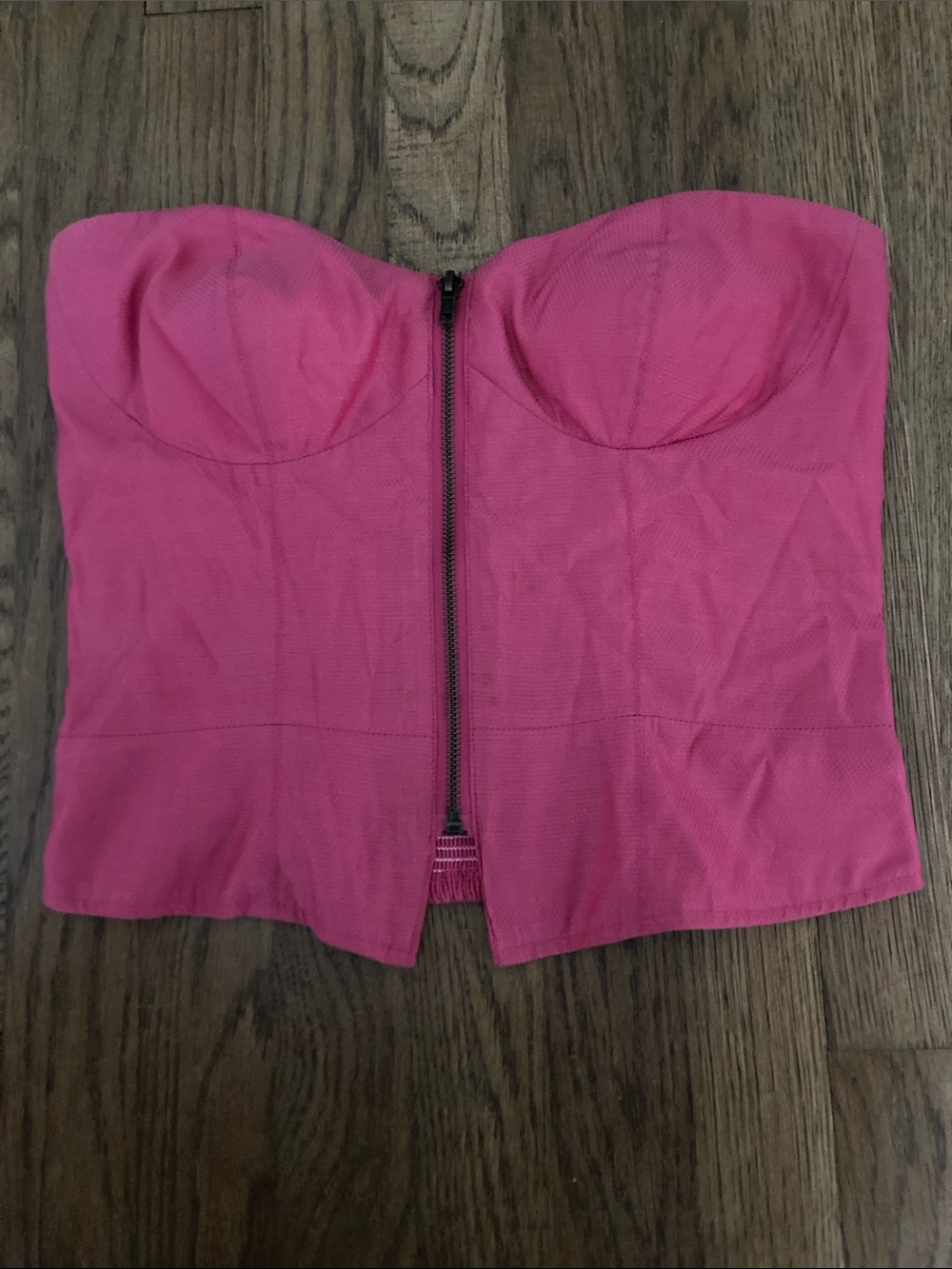 silence + noise Hot Pink Strapless Bustier Corset Size Medium